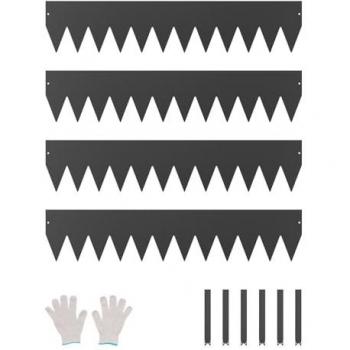 Bordure de Jardin en Acier VEVOR, Lot de 4, 1016 x 203 mm, Métal Résistant à la Rouille et Pliable, Installation Facile pour Séparateur de Chemin et Pelouse