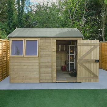 Forest Timberdale 10' x 6' Tongue & Groove Pressure Treated Reverse Apex Shed with 25-Year Guarantee (3.06m x 1.98m)