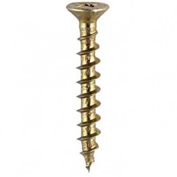 Yellow Ribbed Countersunk Window Fabrication Screws - 4.3 x 20 mm - Single Thread Gimlet Point (Box of 1000)