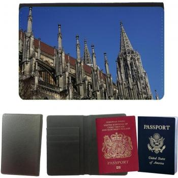 Couverture de passeport // M00171481 Ulm Catedral Torreta Página Torre // Universal passport leather cover