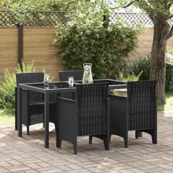 Lightweight Medium Anthracite Poly Rattan Garden Chair Set of 4