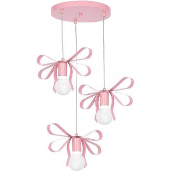 Emma Pink Handmade Ribbon Effect Pendant Lamp 3XE27 Boutique Chic