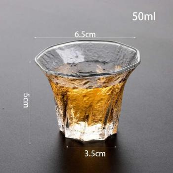 Tasses en verre japonaises 2 pièces - Tasses de thé Kungfu martelées en cristal transparent, résistantes à la chaleur, pour Puer et boissons gaiwan