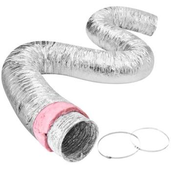 Tuyau Flexible Isolé VEVOR 158mm x 7620mm avec Protection à Trois Couches pour Ventilation et Chauffage, R-6.0