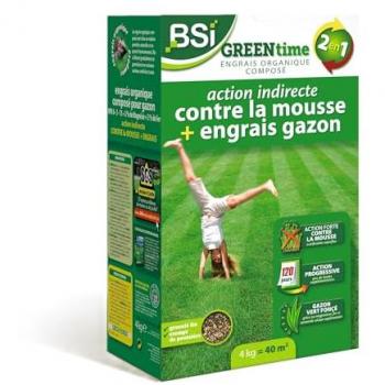 Engrais Gazon BSI Greentime - Fertiliser jusqu'à 40m² - Haute Qualité - 4kg