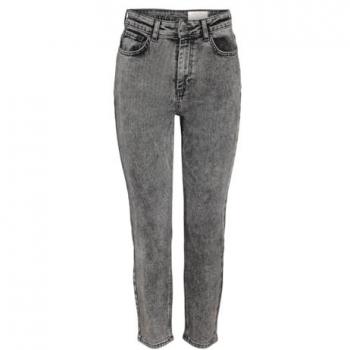 Noisy May Moni High-Waist Straight Ankle Acid Wash Dark Grey Denim Jeans W25/L32