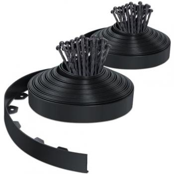 Bordure de jardin PVC flexible 40m avec 80 piquets noirs