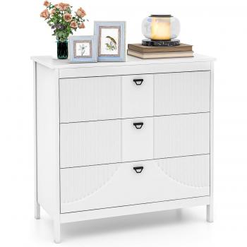Comò Moderno a 3 Cassetti in Legno con Kit Anti-Ribaltamento per Camera da Letto e Soggiorno, 80 x 40 x 79 cm
