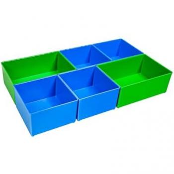 Set di Scatole Inset ProClick CD3 CT M 74 - Polistirene - Blu e Verde - 364 mm x 208 mm x 63 mm