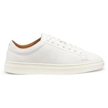 Zapatillas BOSS Kieran 50557866 Blancas de Piel para Hombre, Planas, con Cordones, Casual