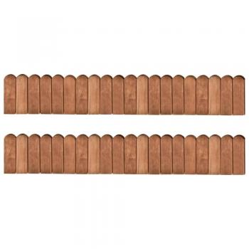 Rouleaux de bordure en bois de pin imprégné 120 cm - 2 pcs