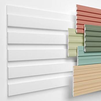 Heximo Akustikpaneele Lamellenwand XPS weiß 4er Set 1,84 m² HLM-1-02