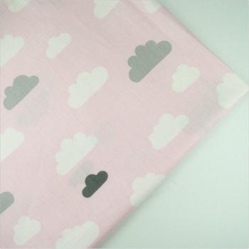 100% Katoen Roze Wolken Gedrukt Patchwork Stof voor DIY Gordijnen en Baby Speelgoed