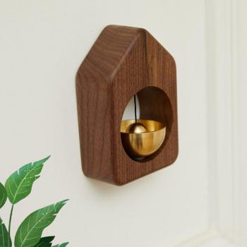 Handcrafted Walnut Wood Wind Chimes with Pure Copper Bell, Home Decor and Refrigerator Ornament