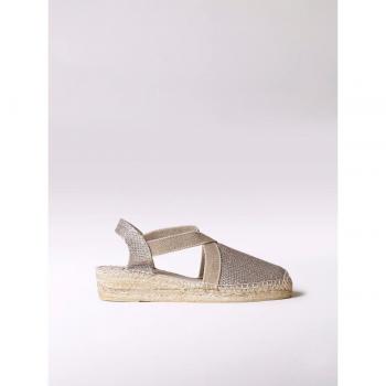 Espadrilles Compensées Brillantes pour Femme - VELINO Platine EU 42