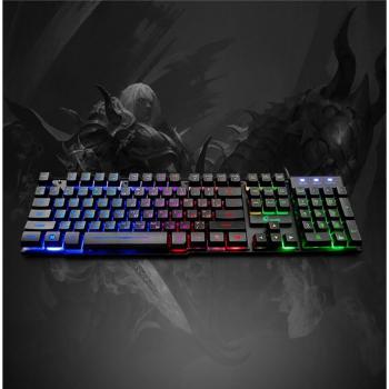 7 Color Wired LED Backlit Mechanical Feeling Gaming Keyboard with 2000DPI Silent Mouse for Laptop and PC