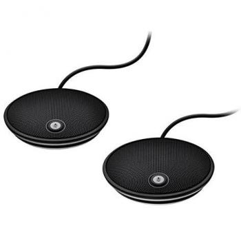 Microfone de Expansão Logitech Group - Kit com 2 Microfones Omnidirecionais para Videoconferência