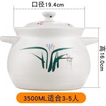 High-Temperature Ceramic Casserole Pot - Large Capacity Soup and Porridge Cooker for Open Fire and Gas