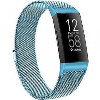 IMOT Replacement Strap Compatible for Fitbit Charge 3 Strap/Fitbit Charge 4 Strap Metal, Adjustable Strap Wrist Band for Men Women,with Magnetic Closure