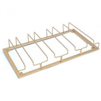 4-Row Metal Wine Glass Rack Under Cabinet Stemware Holder for Bar and Kitchen