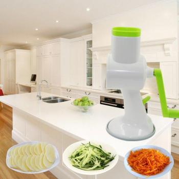 Couteau à légumes 4 en 1 - Cutter multifonctionnel manuel avec déchiqueteuse rotative et accessoires de cuisine ingénieux