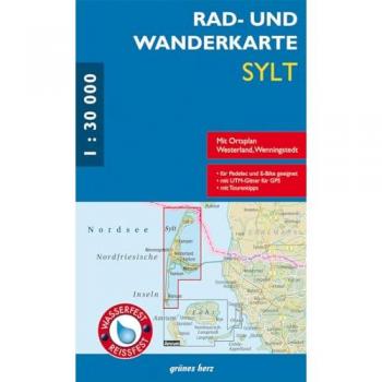 Sylt Rad- und Wanderkarte mit Westerland und Wenningstedt Ortsplan