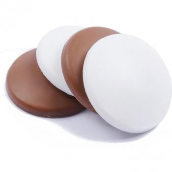 Round Silicone Wall Protectors - White or Brown, Adhesive Door Handle Bumper Stopper (1/2/5/10 Pack)