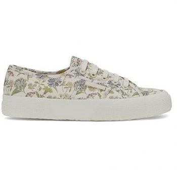 Superga Women's 2750 Floral Print White Trainers - Size 4.5