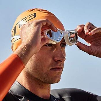 Zone3 Vapour Swim Goggles White Blue - Soft and Comfortable Unisex Adult Size