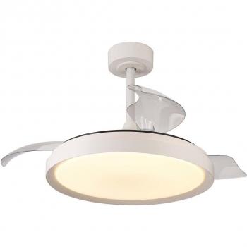Ventilador de techo con luz LED Mistral Mantra - Motor DC silencioso, diámetro 106 cm, color blanco, tecnología CCT