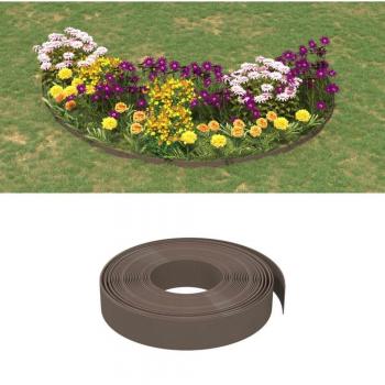 Bordure de jardin marron 10 m 10 cm polyéthylène vidaXL