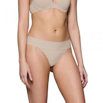 Triumph Make-Up Illusion EX Damen Tanga mit breitem elastischem Bund in Beige Größe 38