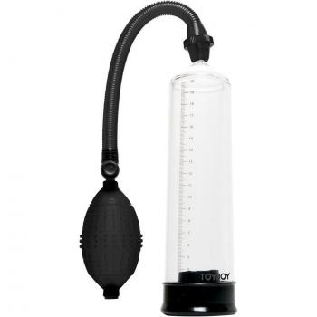 ToyJoy Rock Hard Schwarz und Klar Penispumpe mit Druckvergnügen, 24 cm