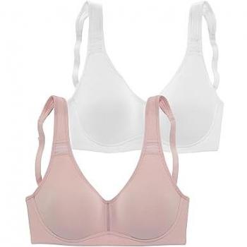 Sheego & Petite Fleur Doppelpack T-Shirt-BHs, rosé und weiß, Größe 85C