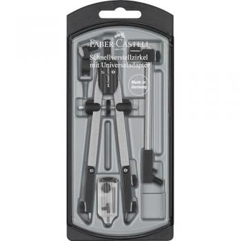 Compas Faber-Castell à Ajustement Rapide avec Alargadera et Adaptateur Universel