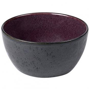 BITZ Schüssel, Schale, Müslischale, Snackschale aus Steingut, 12 cm im Durchmesser, schwarz/lila