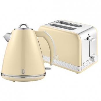 Swan Retro Cream Kettle and Toaster Set