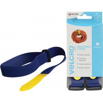 VELCRO® Brand ONE-WRAP® Reusable Ties, 25mm x 92cm, Blue (Pack of 2)