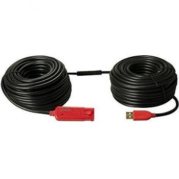 LINDY 30 m Type A Male to Female USB 2.0 Active Extension Cable - Black