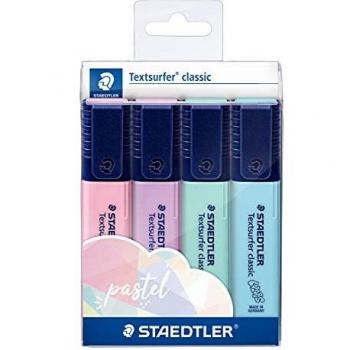 Marcadores Fluorescentes Textsurfer Classic Pastel - Pack com 4 Cores (1-5mm) - Staedtler