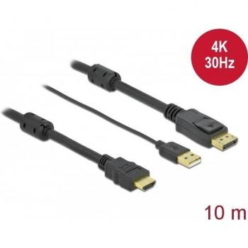 Delock HDMI zu DisplayPort Kabel 4K 30 Hz 10 m (85968)