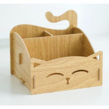 Kreativer Kinder Stift Container aus Holz mit Clip und Kartenhalter