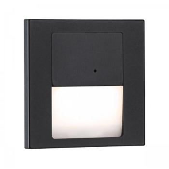 Lampada da incasso a parete LED Tsaro quadrata 80x36mm 1W 80lm 230V 2700K Nero opaco