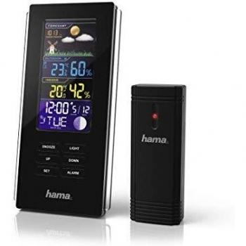 Hama Color Edge Wireless Weather Station with Outdoor Sensor - Black