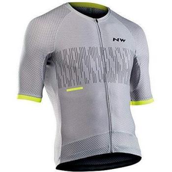Northwave Storm Air Camiseta, Gris Claro/Amarillo Fluorescente 21, Medium Unisex Adulto