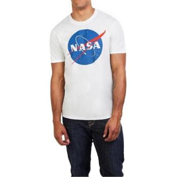 T-shirt en Coton à Manches Courtes Homme Logo Circulaire NASA - Blanc