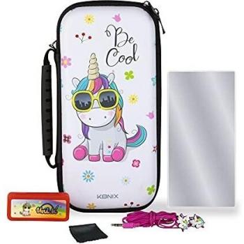 Kit Inicial Konix Unik para Nintendo Switch - Branco com Capa Rígida, Protetor de Tela e Fones In-Ear