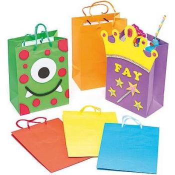 Coloured Gift Bags (Pack of 6)