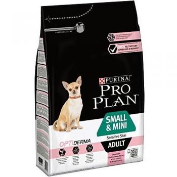 PRO PLAN Small & Mini Adult Sensitive Skin avec OPTIDERMA Riche en Saumon - 3 KG - Croquettes pour petits chiens