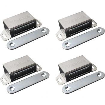 Corrosion-Resistant Magnetic Door Latch Set, Stainless Steel, Noise Reduction, 4 Pieces